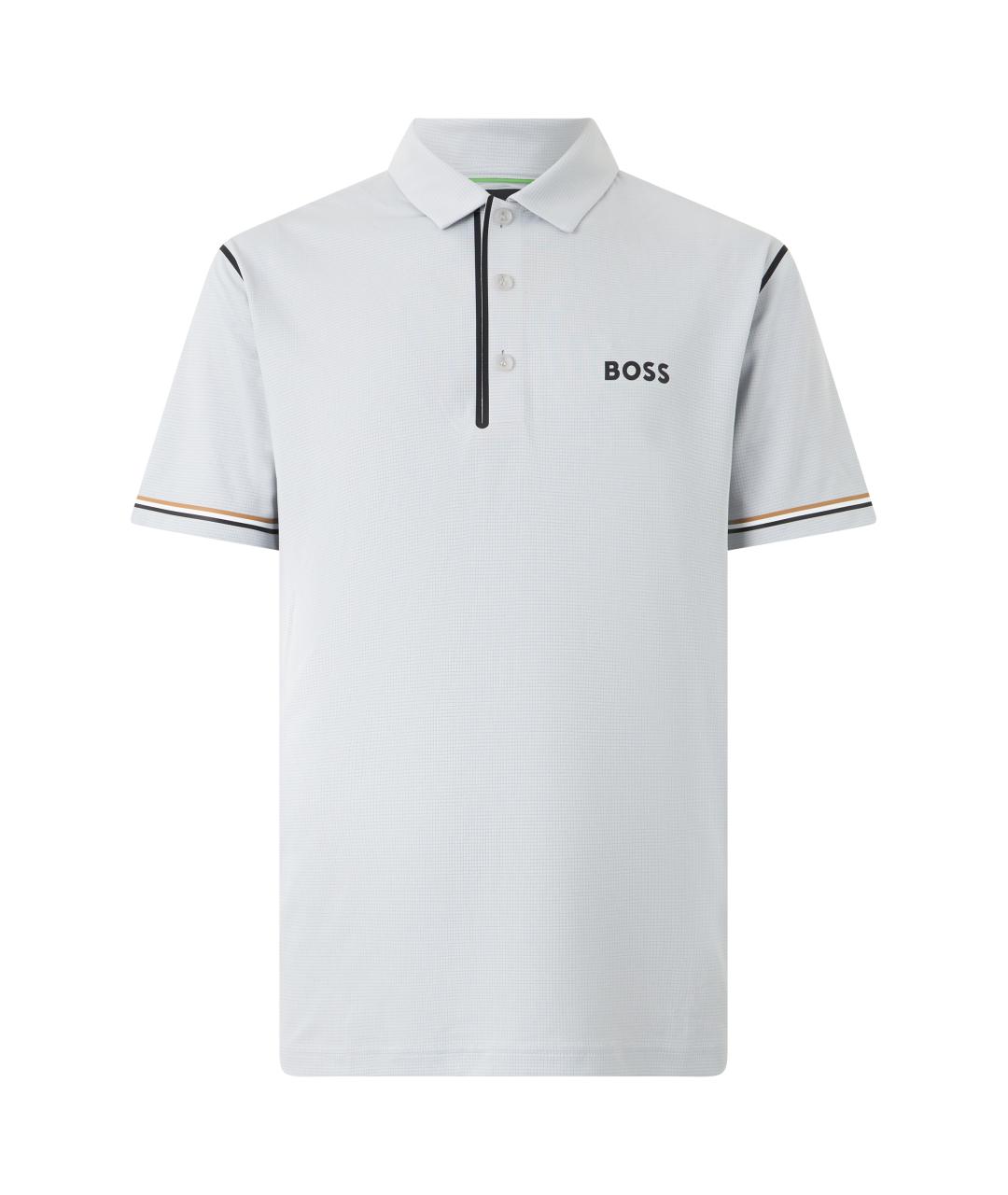 HUGO BOSS Белое синтетическое поло с коротким рукавом, фото 1