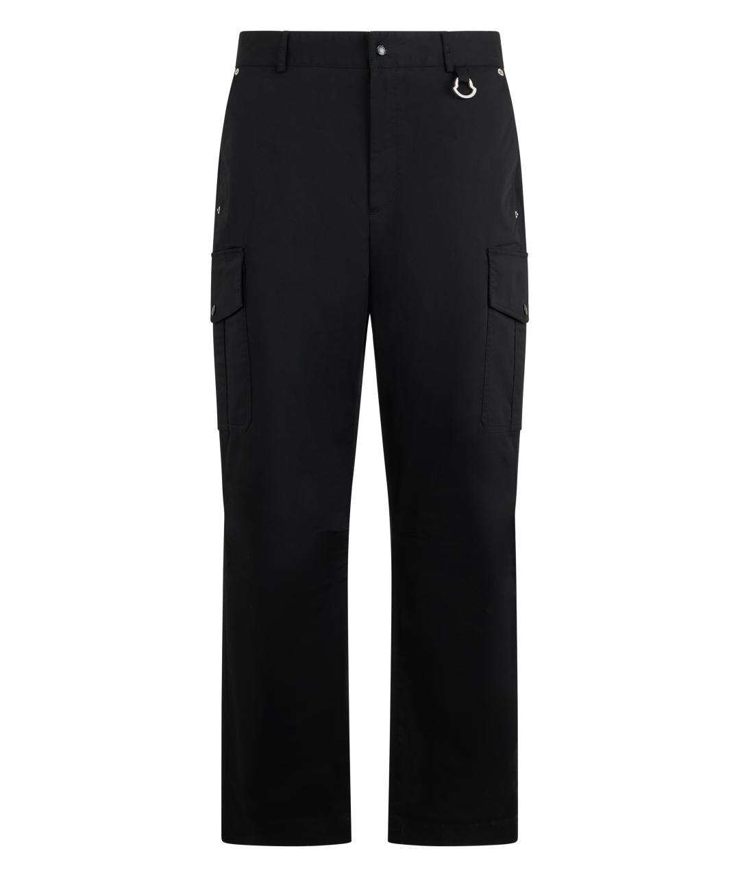 MONCLER Черные хлопковые повседневные брюки, фото 1