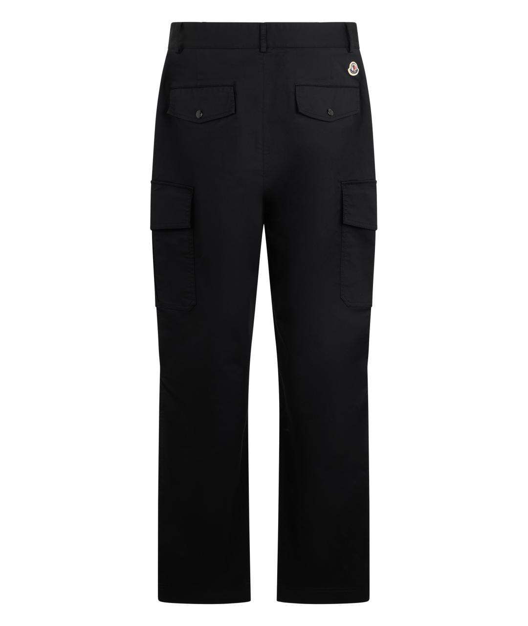 MONCLER Черные хлопковые повседневные брюки, фото 2