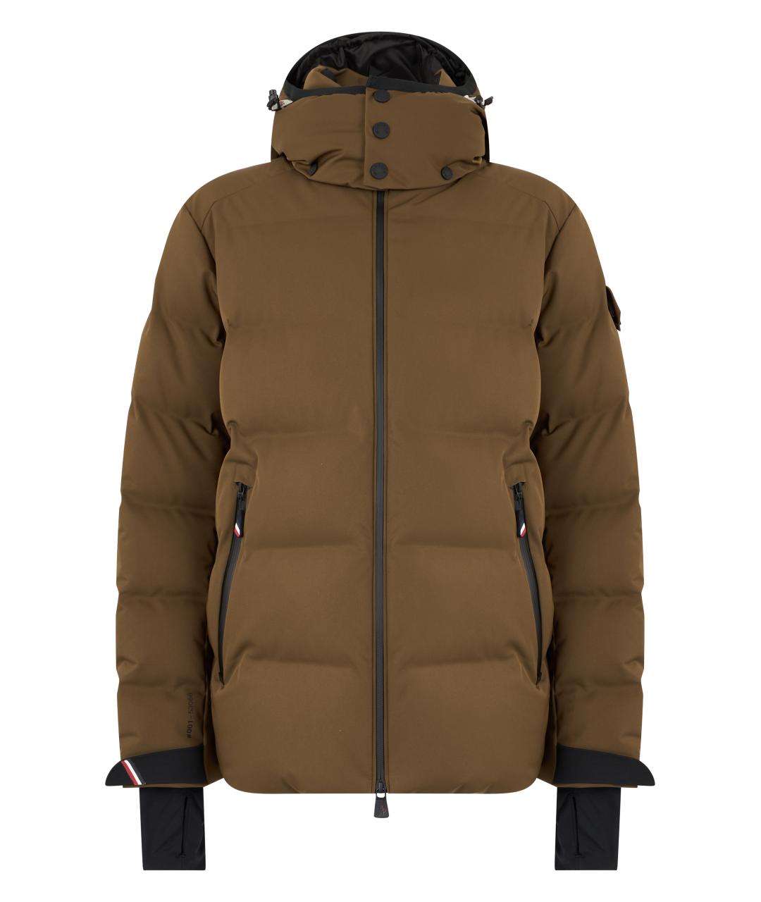MONCLER GRENOBLE Коричневый синтетический пуховик, фото 1