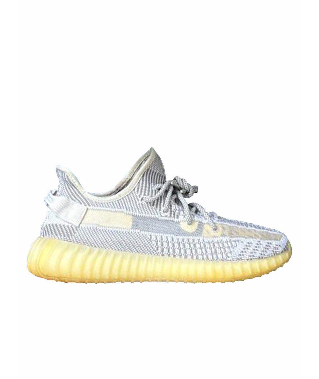 ADIDAS YEEZY Белые текстильные низкие кроссовки / кеды, фото 1