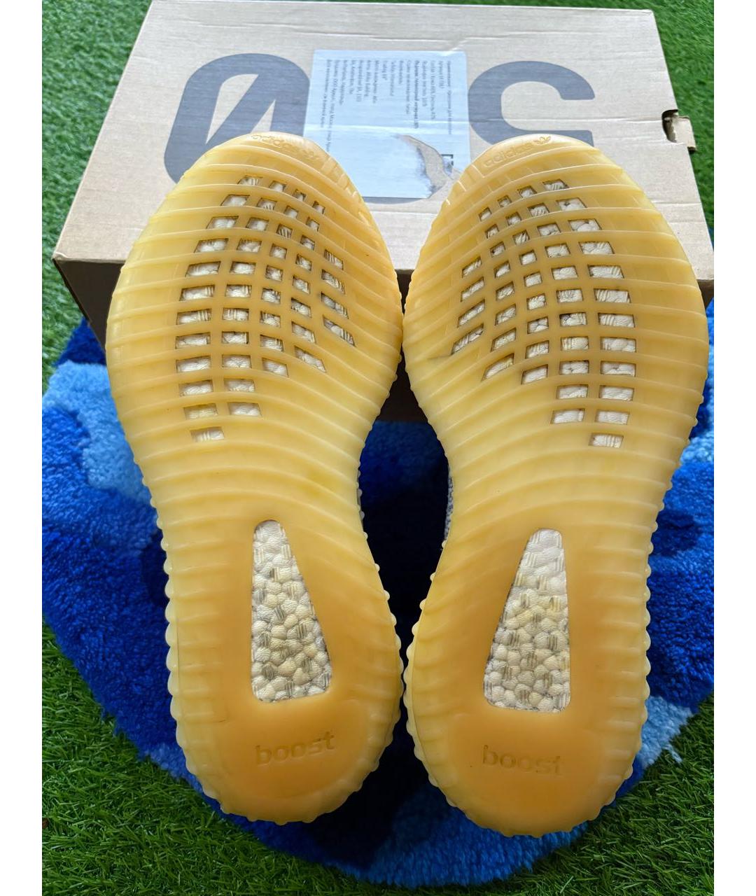 ADIDAS YEEZY Белые текстильные низкие кроссовки / кеды, фото 5