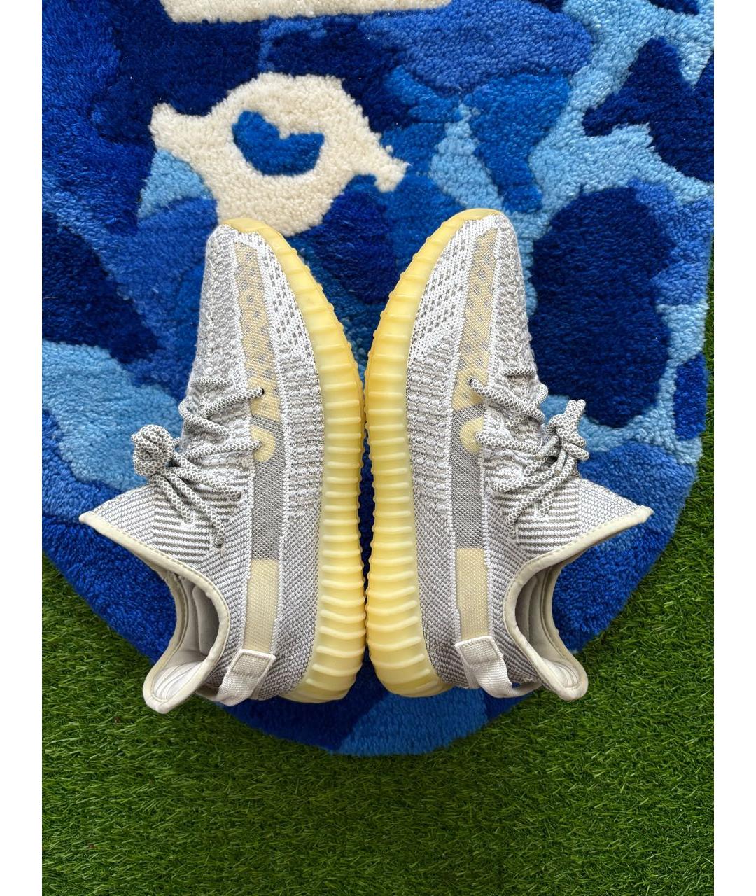 ADIDAS YEEZY Белые текстильные низкие кроссовки / кеды, фото 4