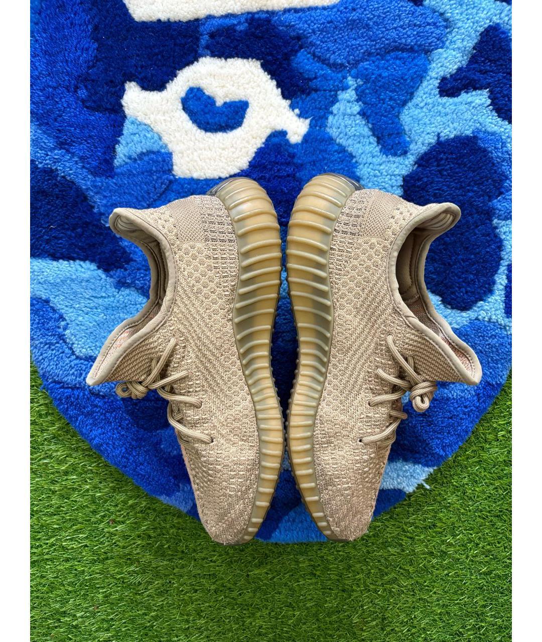 ADIDAS YEEZY Коричневые текстильные низкие кроссовки / кеды, фото 3