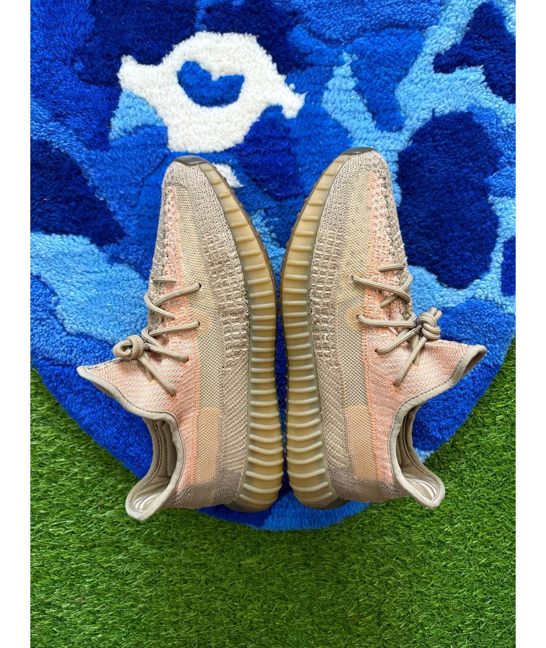 ADIDAS YEEZY Коричневые текстильные низкие кроссовки / кеды, фото 4