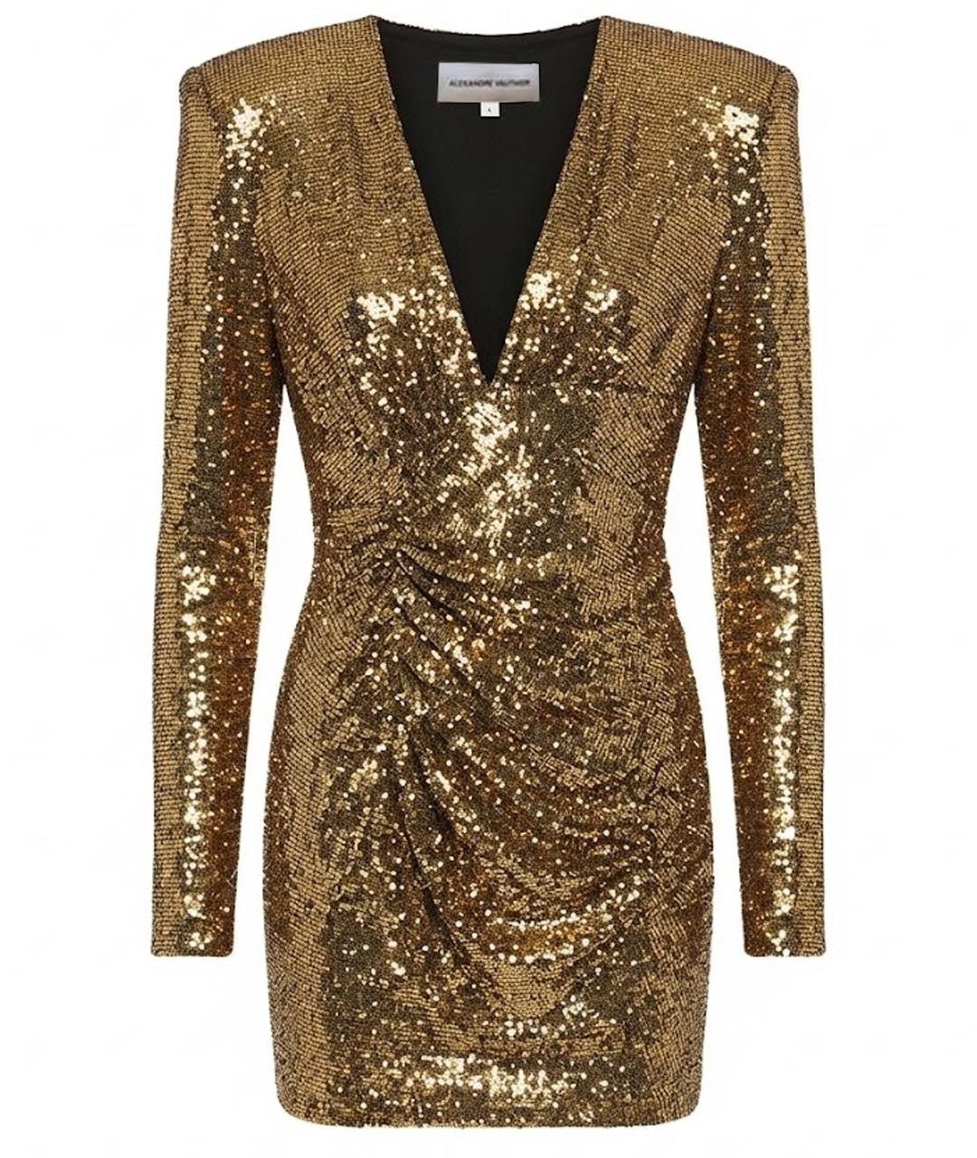 ALEXANDRE VAUTHIER Золотое коктейльное платье, фото 1
