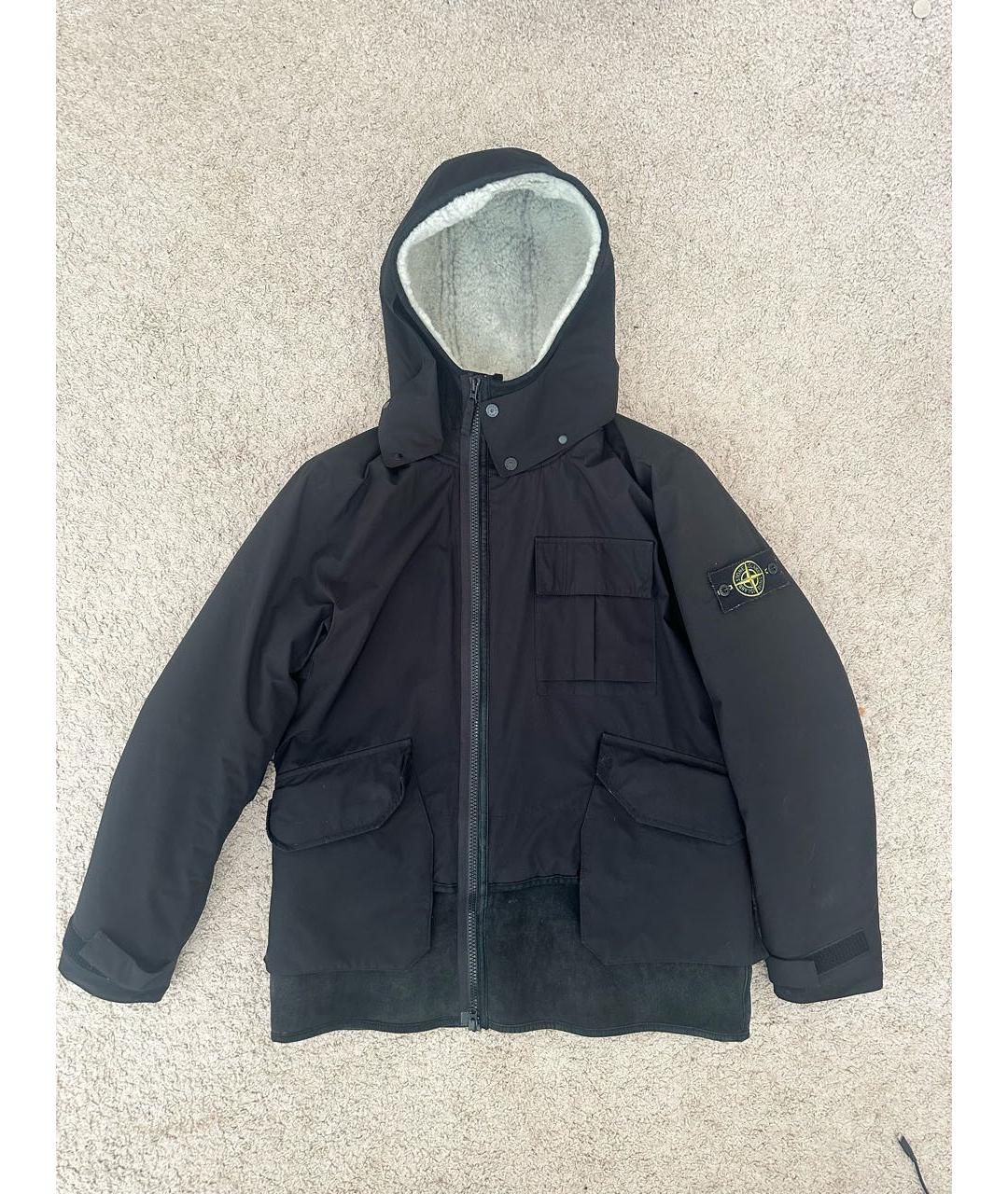 STONE ISLAND Черная полиэстеровая куртка, фото 5