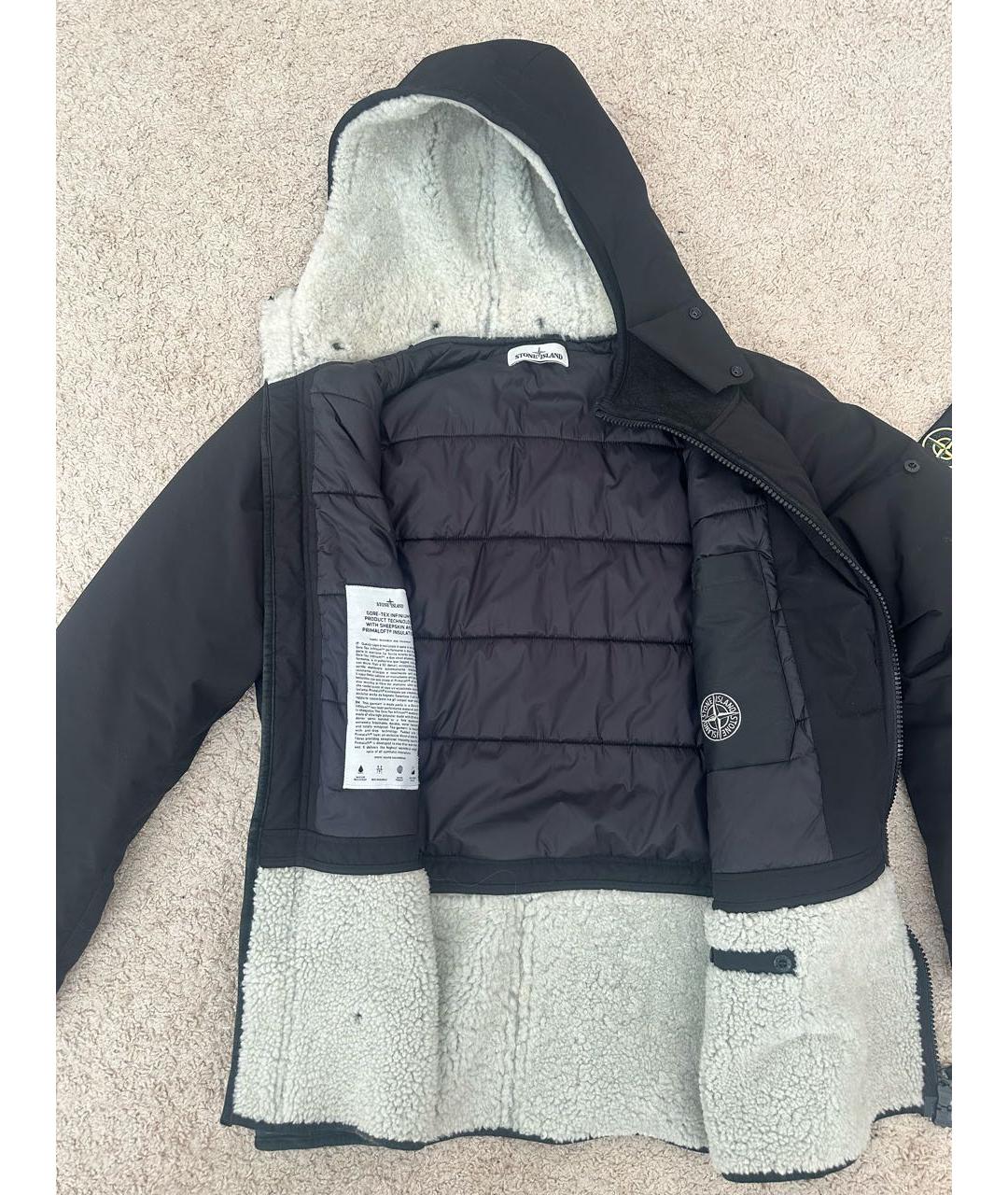 STONE ISLAND Черная полиэстеровая куртка, фото 3