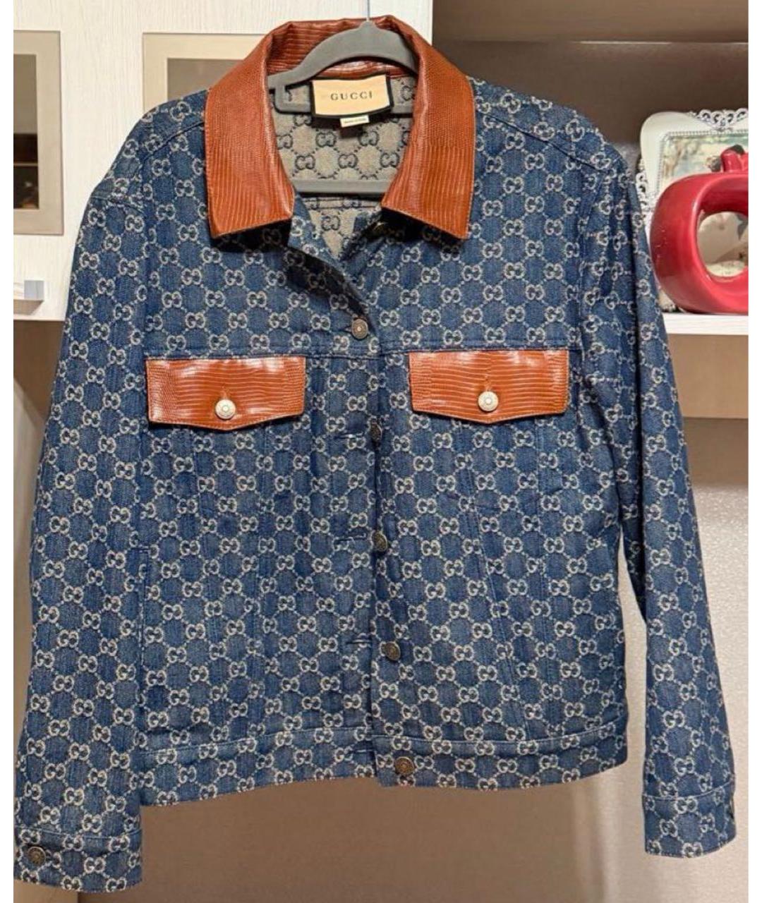 GUCCI Темно-синяя деним куртка, фото 4