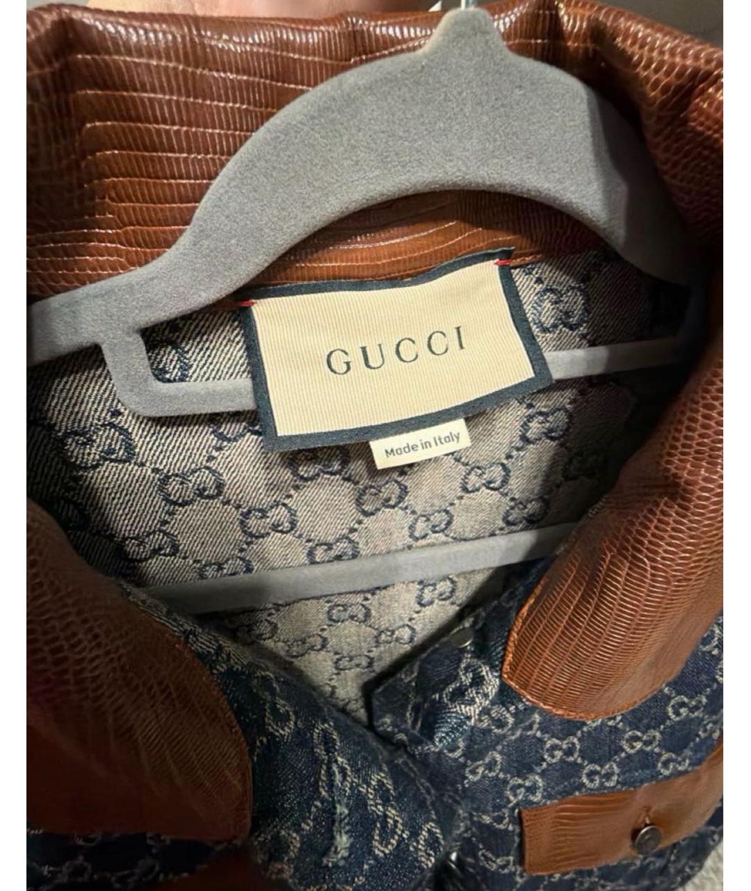 GUCCI Темно-синяя деним куртка, фото 3