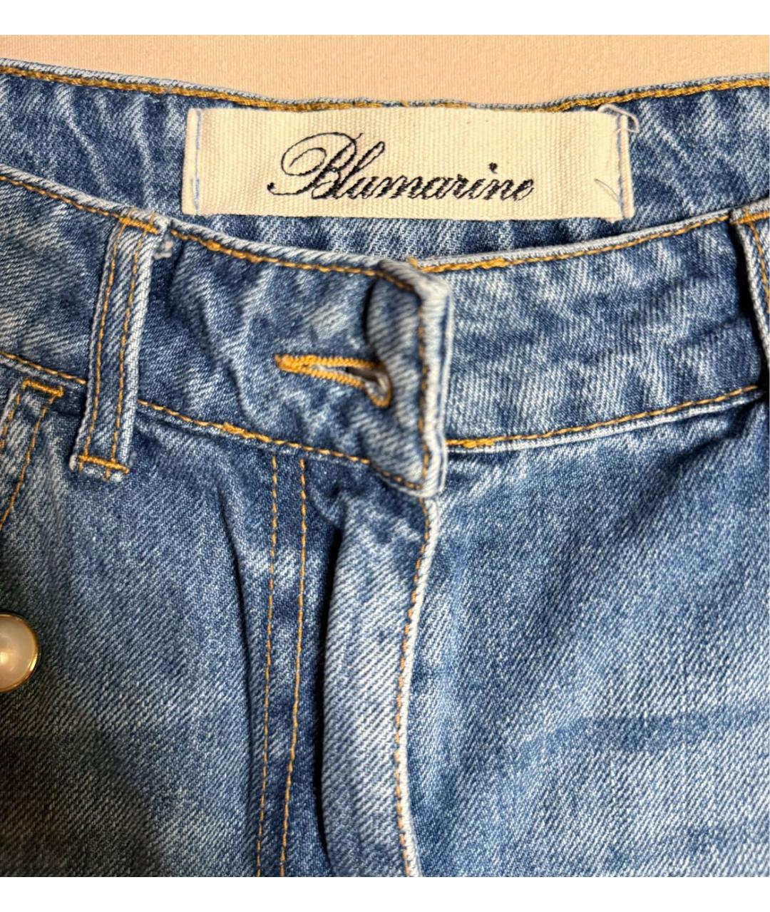 BLUMARINE Синие прямые джинсы, фото 3