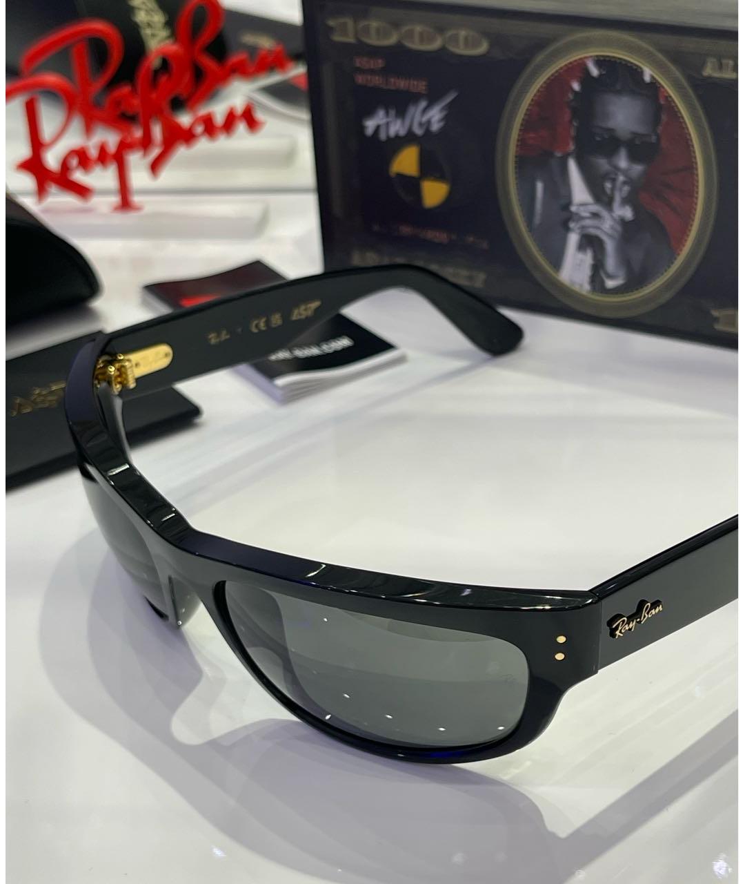 RAY BAN Черные пластиковые солнцезащитные очки, фото 7