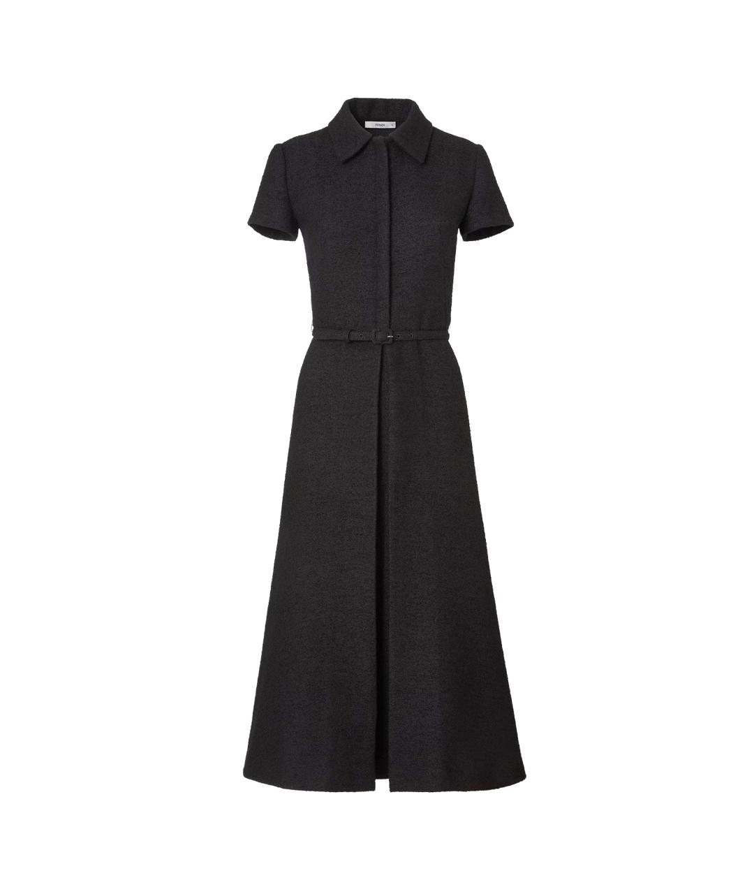 FENDI Черное шерстяное повседневное платье, фото 4