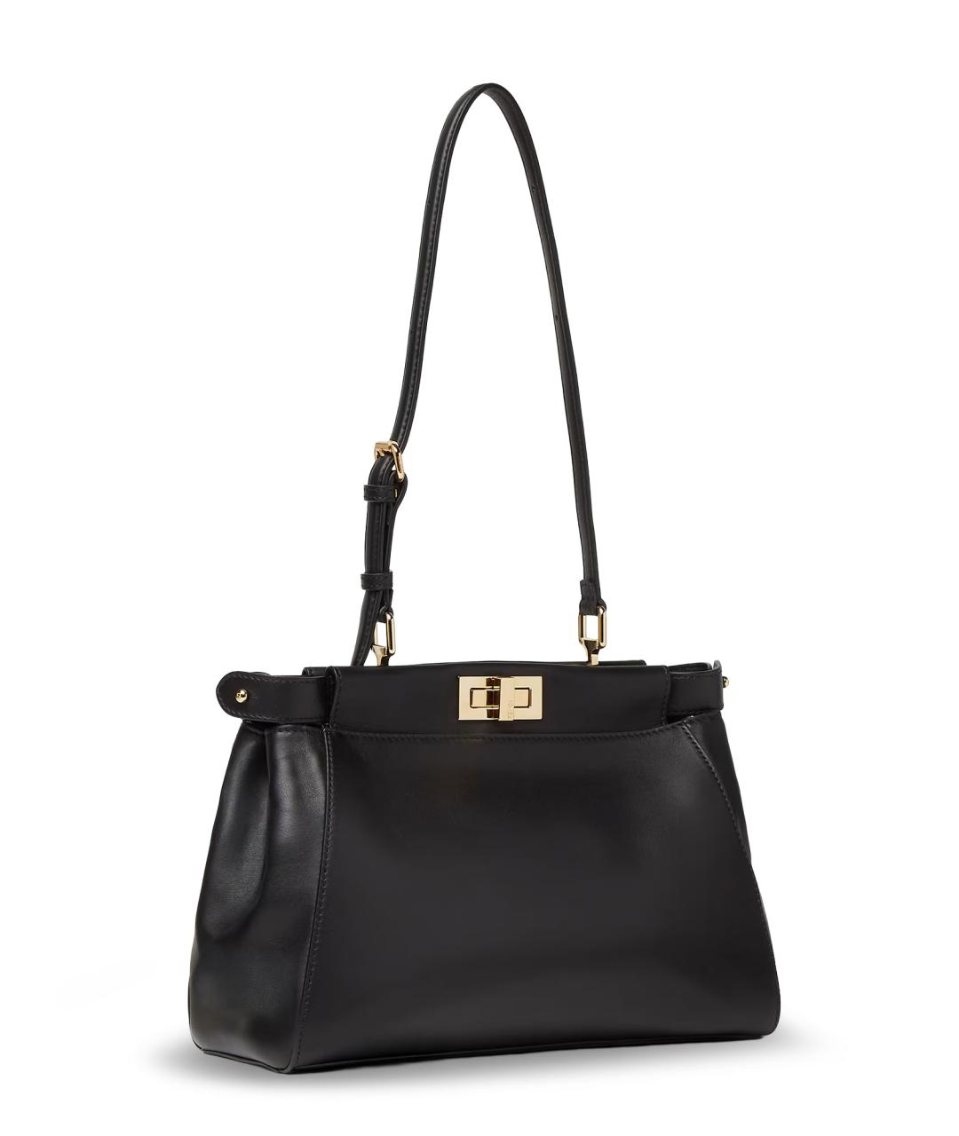 FENDI Черная кожаная сумка тоут, фото 3