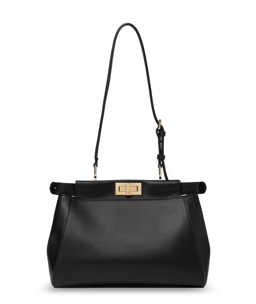FENDI Черная кожаная сумка тоут, фото 2