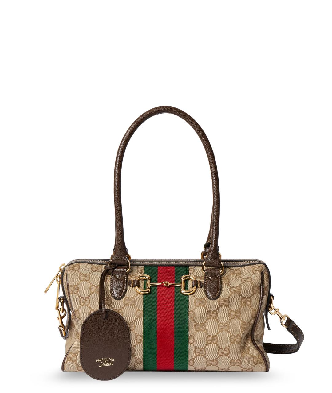GUCCI Бежевая сумка через плечо из канвы, фото 5