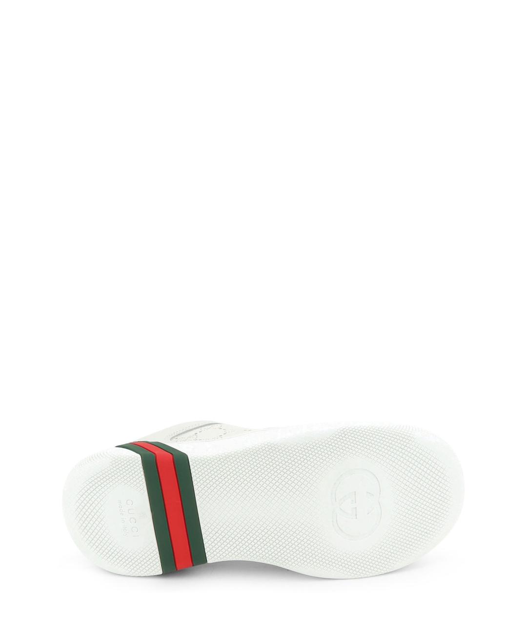 GUCCI Белые кожаные кроссовки, фото 4