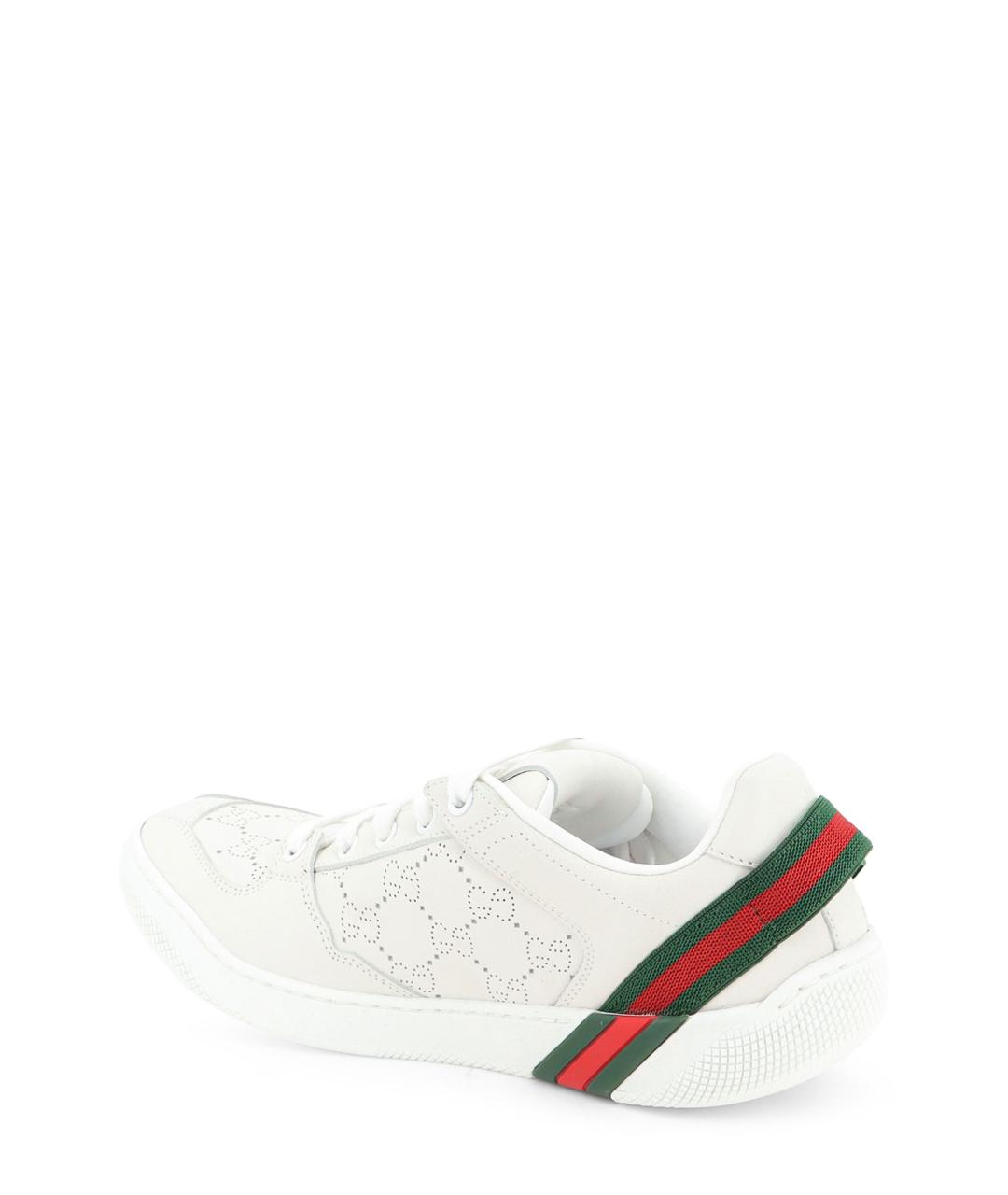 GUCCI Белые кожаные кроссовки, фото 3