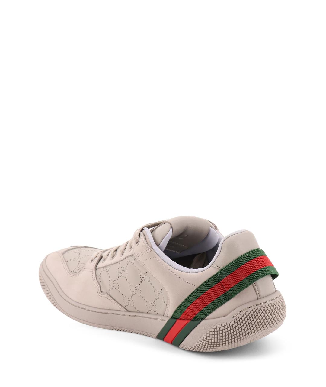 GUCCI Бежевые кожаные низкие кроссовки / кеды, фото 3
