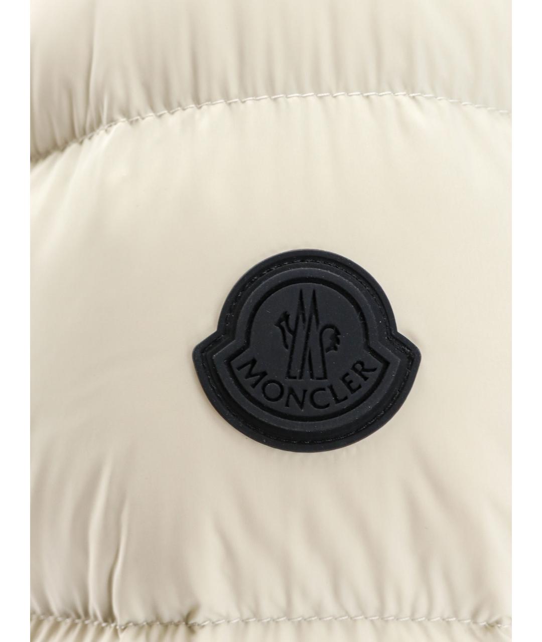 MONCLER Белый полиамидовый пуховик, фото 3