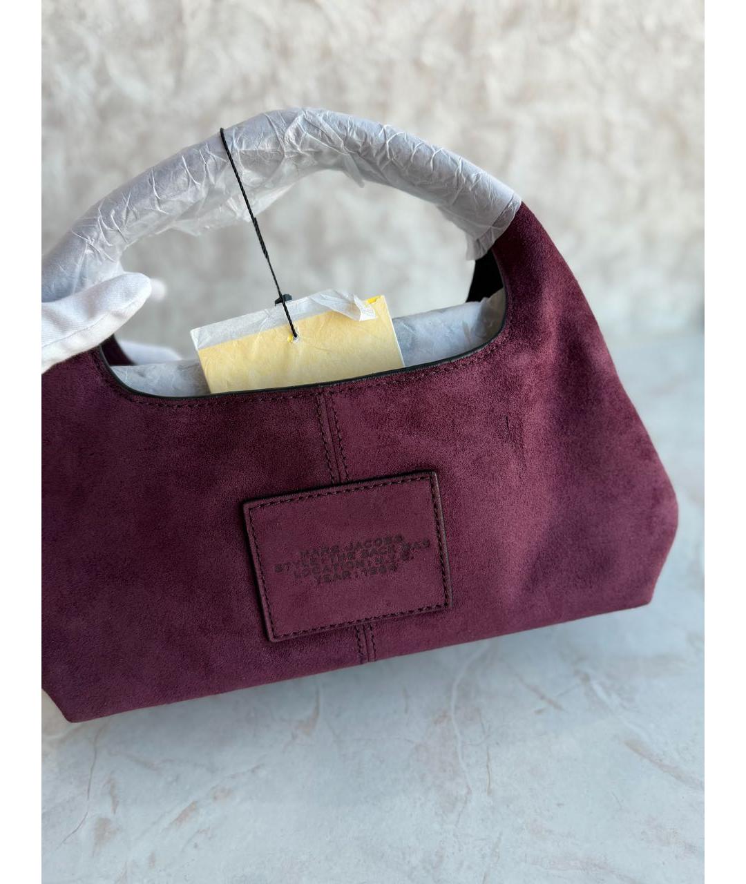 MARC JACOBS Бордовая замшевая сумка с короткими ручками, фото 3
