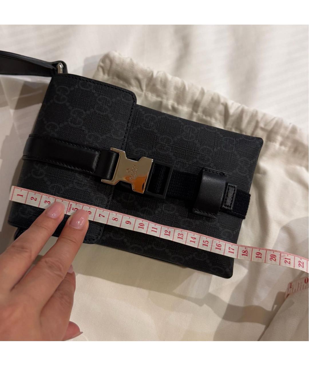 GUCCI Темно-синяя сумка на плечо из канвы, фото 4