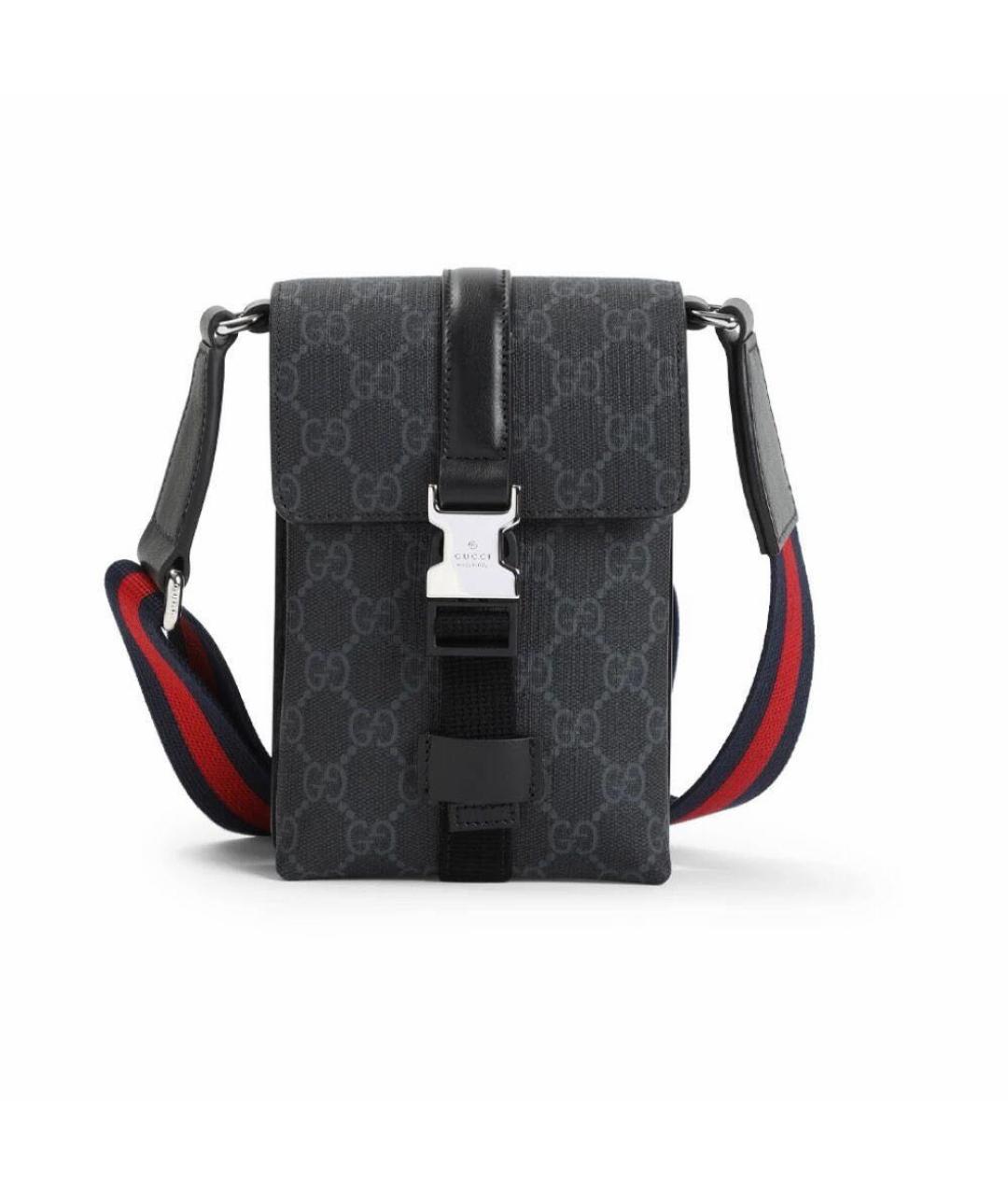 GUCCI Темно-синяя сумка на плечо из канвы, фото 7
