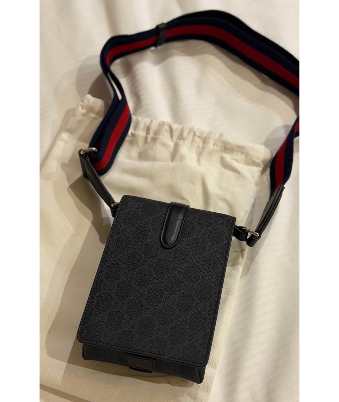 GUCCI Темно-синяя сумка на плечо из канвы, фото 5