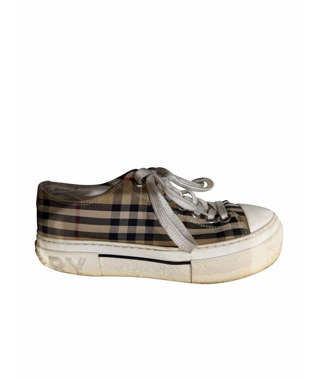 BURBERRY Бежевые кеды, фото 1