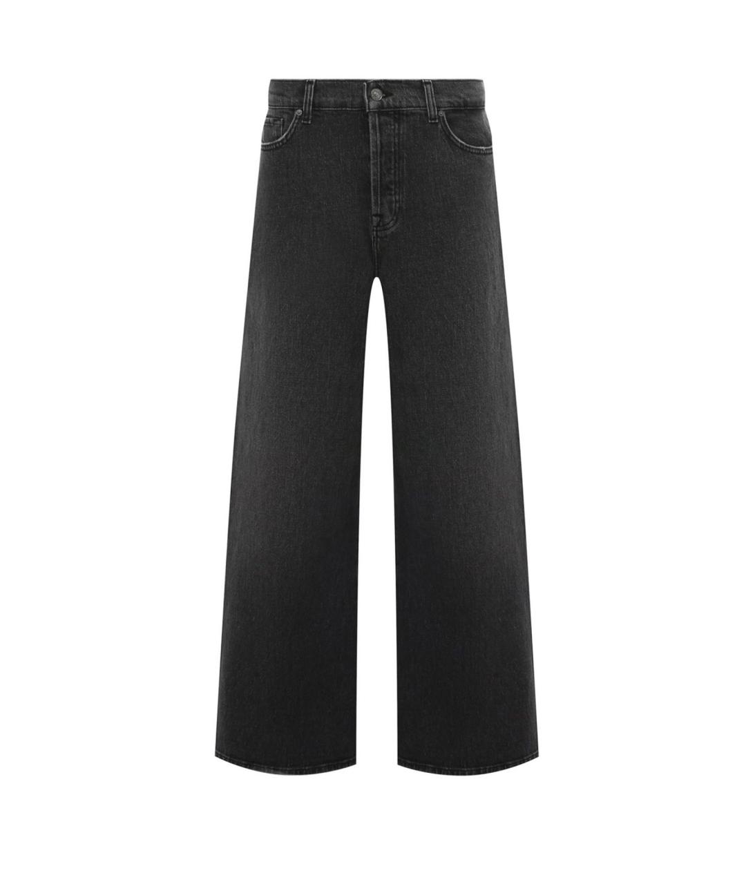 7 FOR ALL MANKIND Антрацитовые хлопко-эластановые джинсы клеш, фото 8