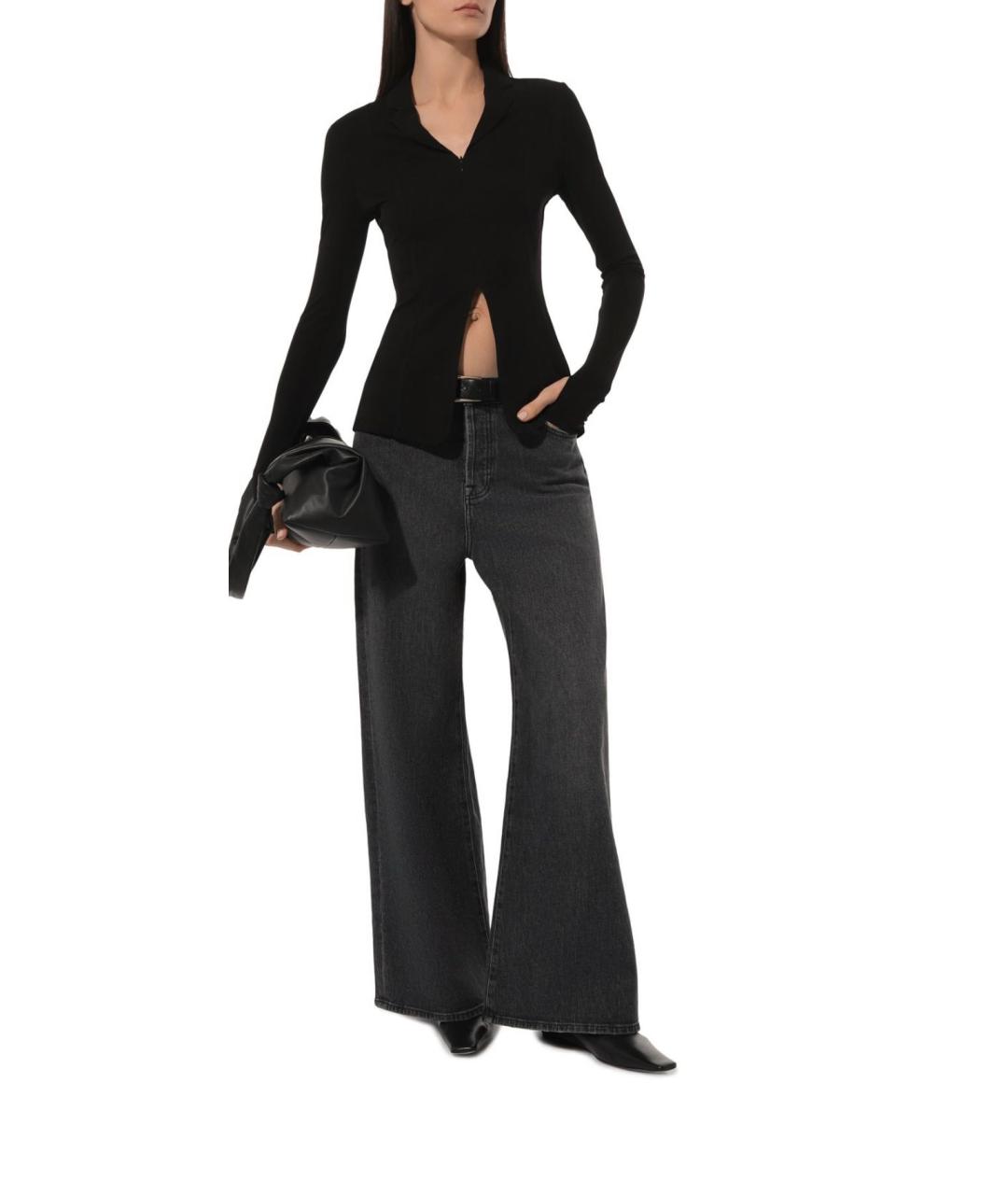 7 FOR ALL MANKIND Антрацитовые хлопко-эластановые джинсы клеш, фото 7