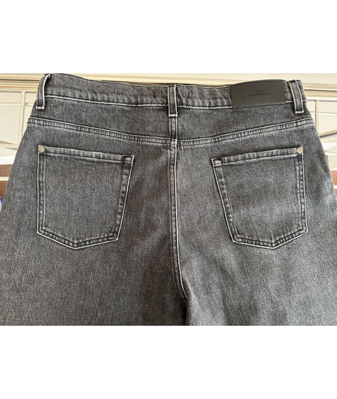 7 FOR ALL MANKIND Антрацитовые хлопко-эластановые джинсы клеш, фото 4