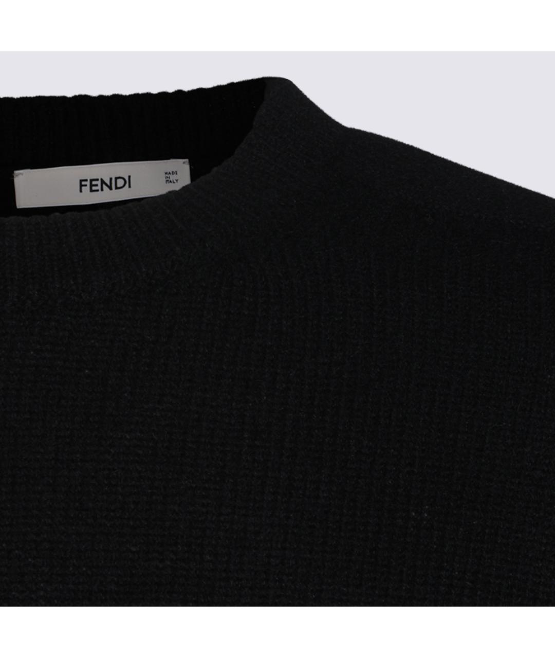 FENDI Черный шерстяной джемпер / свитер, фото 4