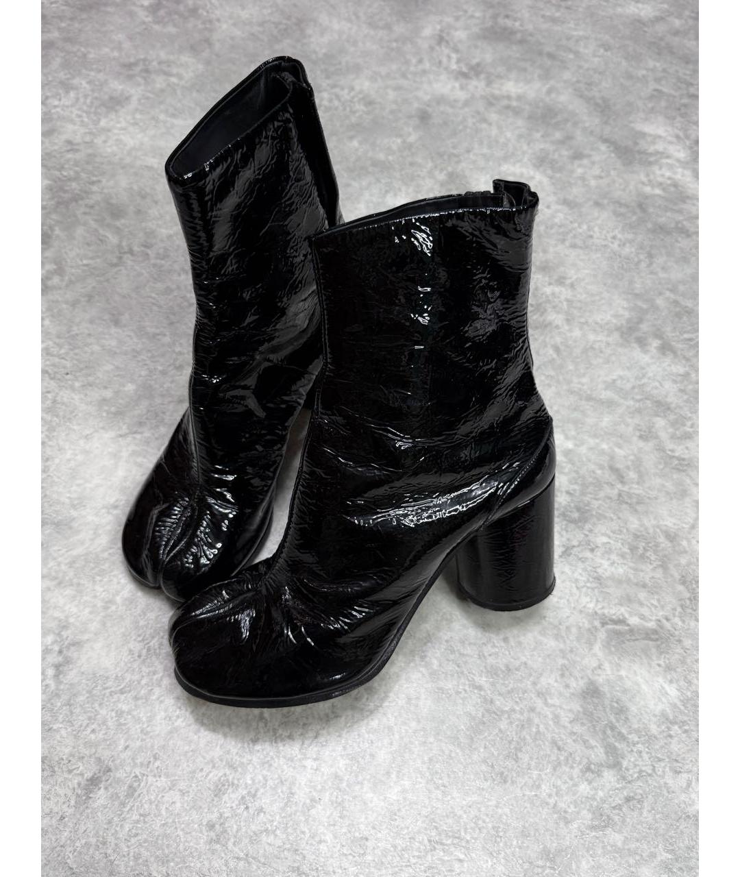 MAISON MARGIELA Черные ботильоны из лакированной кожи, фото 4