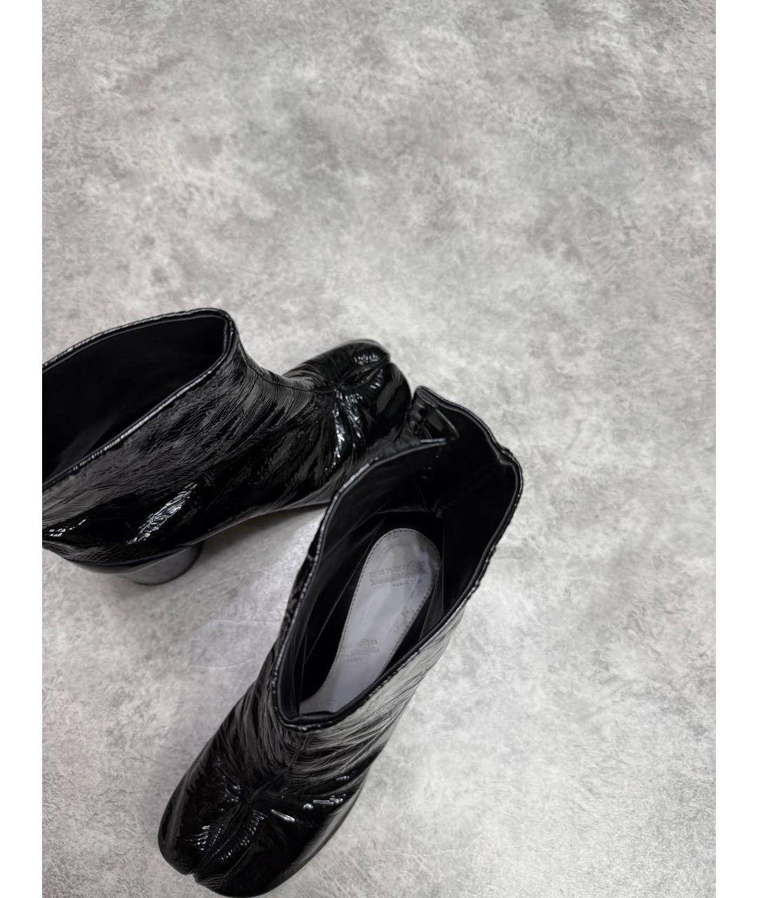 MAISON MARGIELA Черные ботильоны из лакированной кожи, фото 7