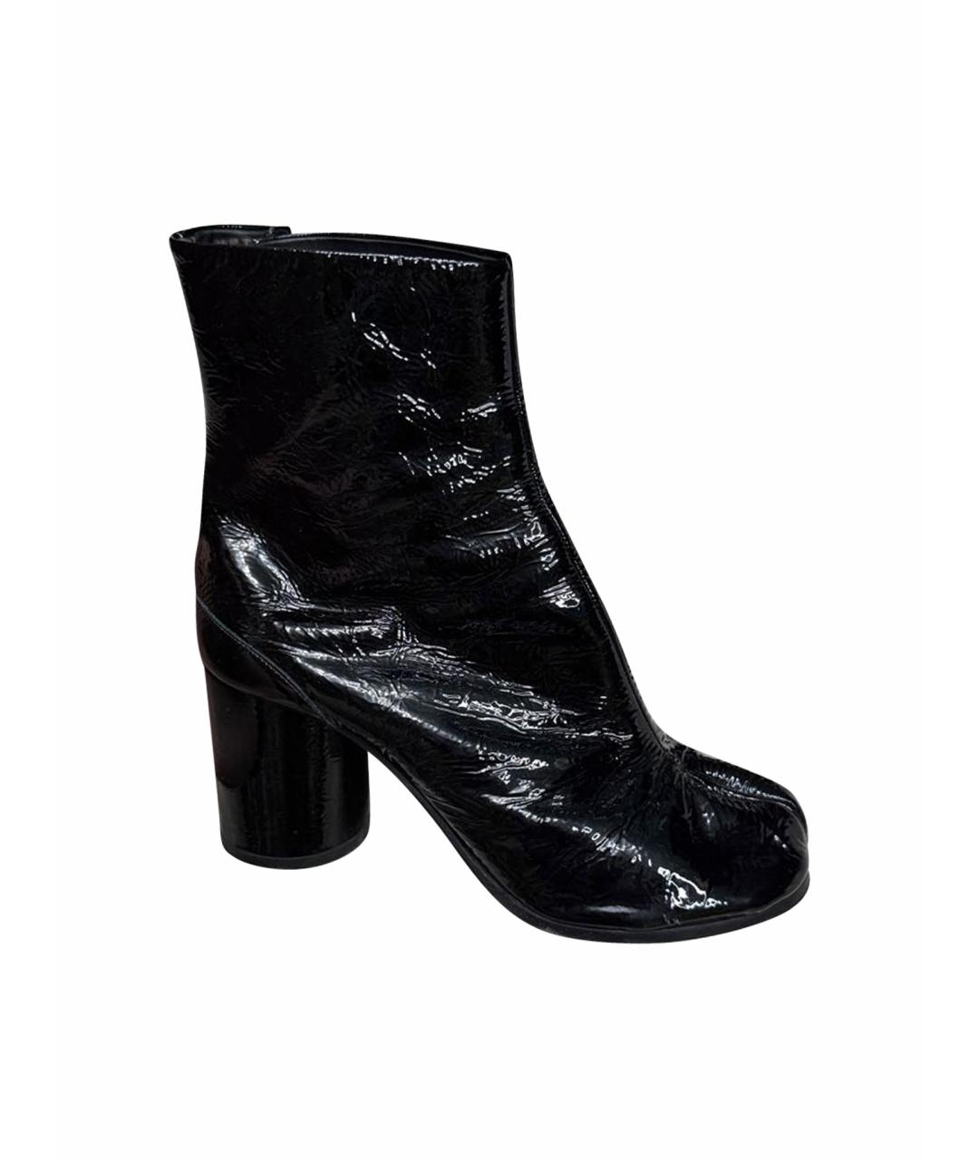 MAISON MARGIELA Черные ботильоны из лакированной кожи, фото 1