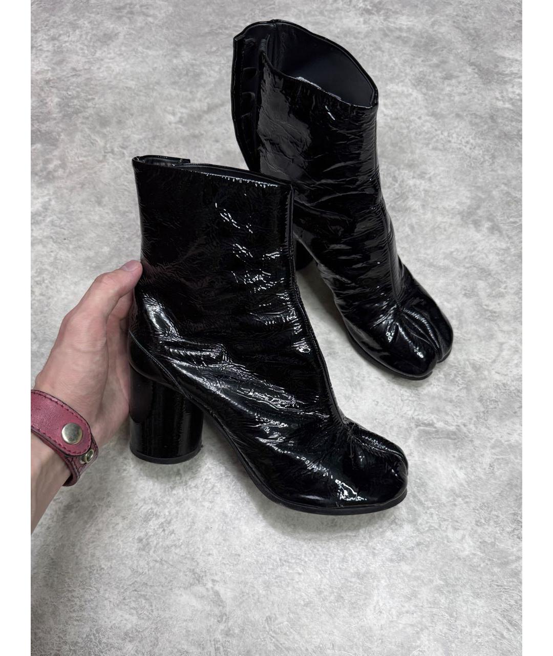 MAISON MARGIELA Черные ботильоны из лакированной кожи, фото 8