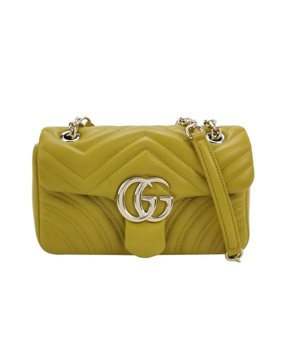 GUCCI Желтая кожаная сумка через плечо, фото 1