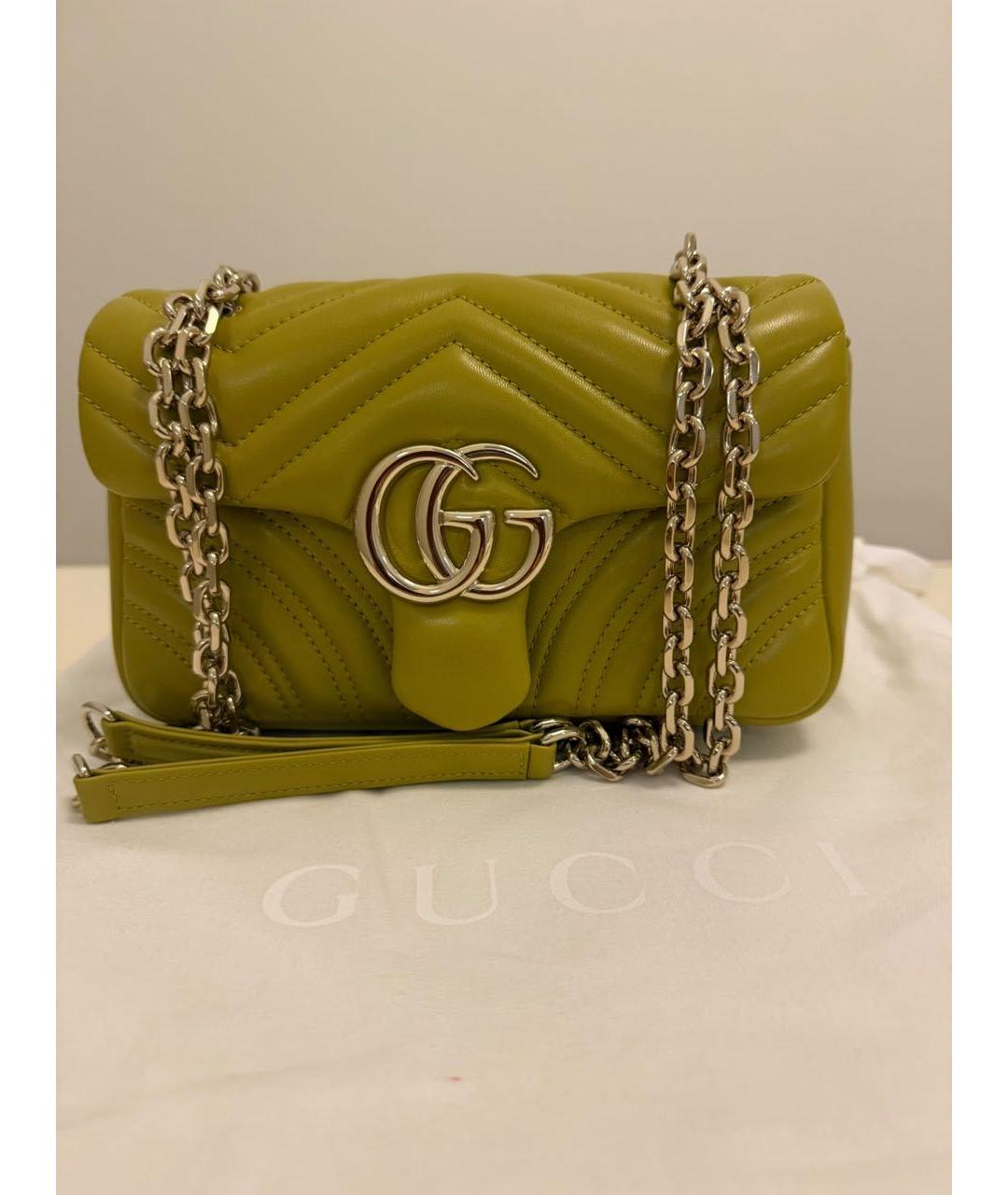 GUCCI Желтая кожаная сумка через плечо, фото 2