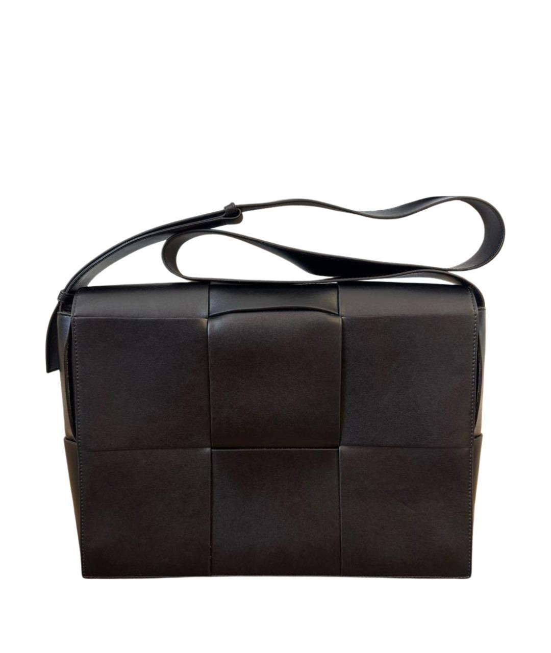 BOTTEGA VENETA Черная кожаная сумка на плечо, фото 1