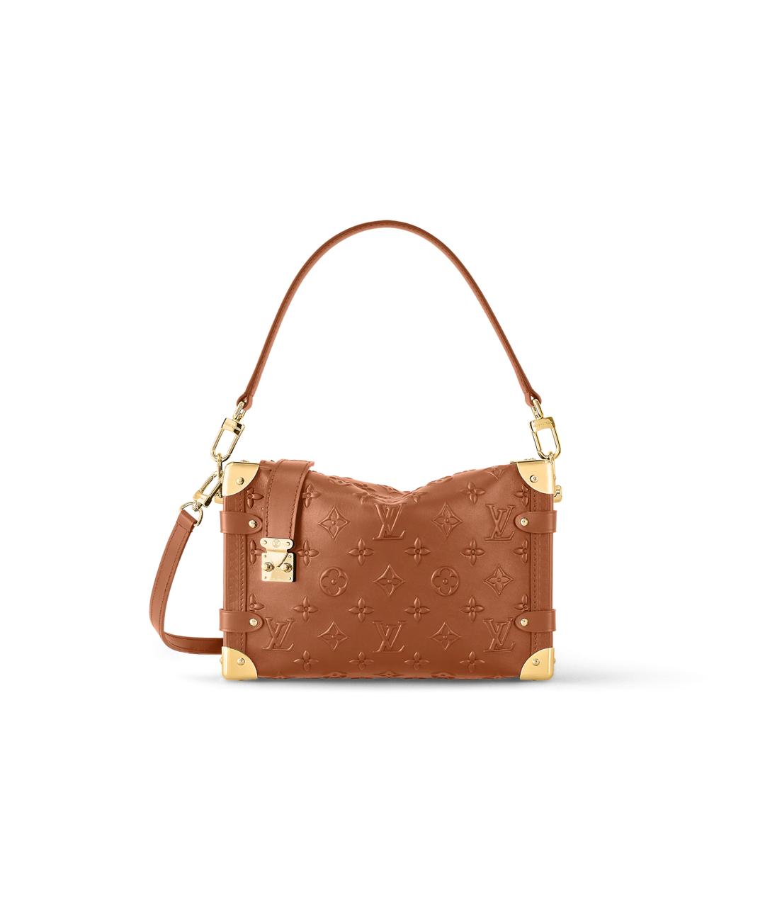 LOUIS VUITTON Коричневая кожаная сумка через плечо, фото 6