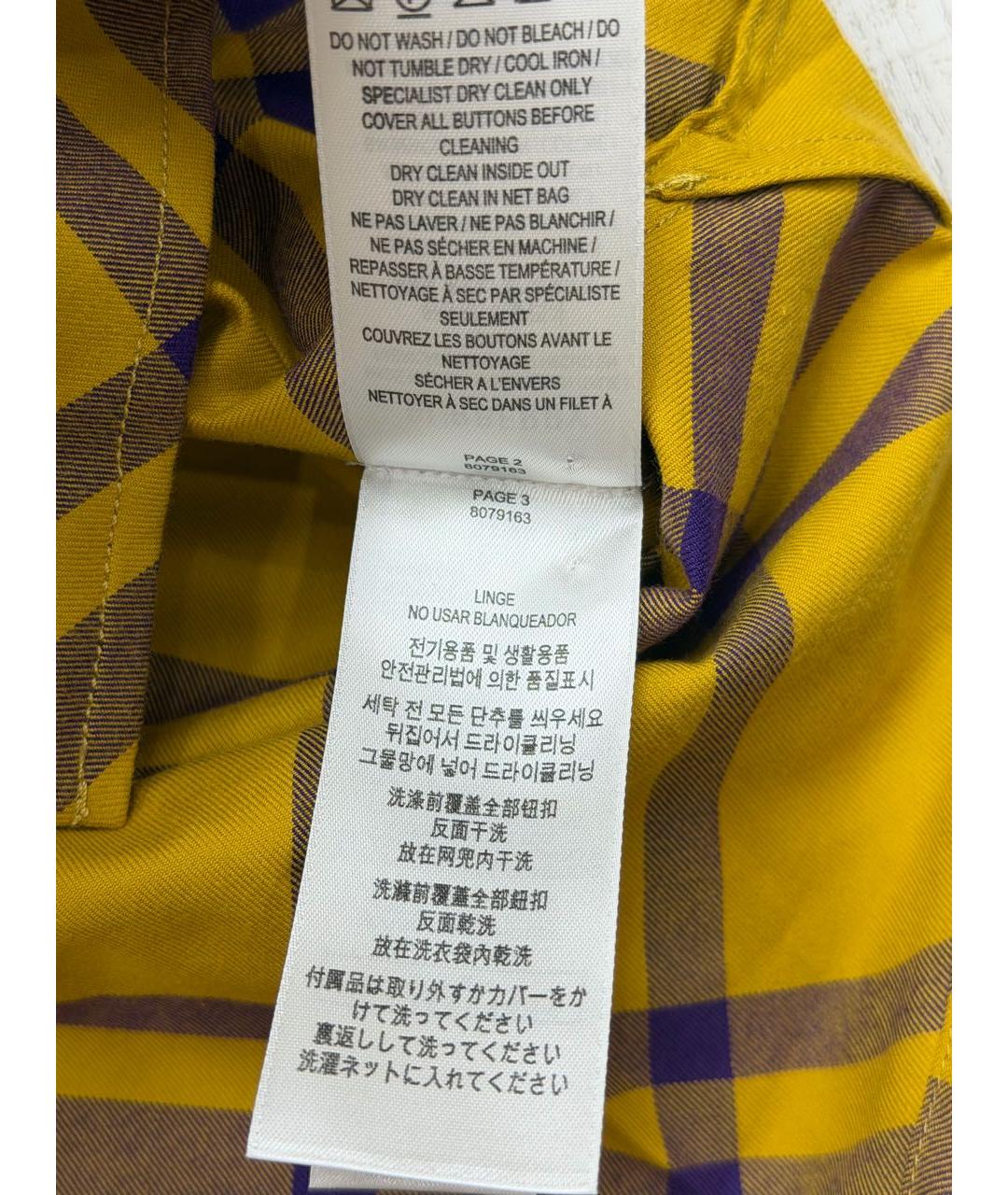BURBERRY Желтая хлопковая кэжуал рубашка, фото 5