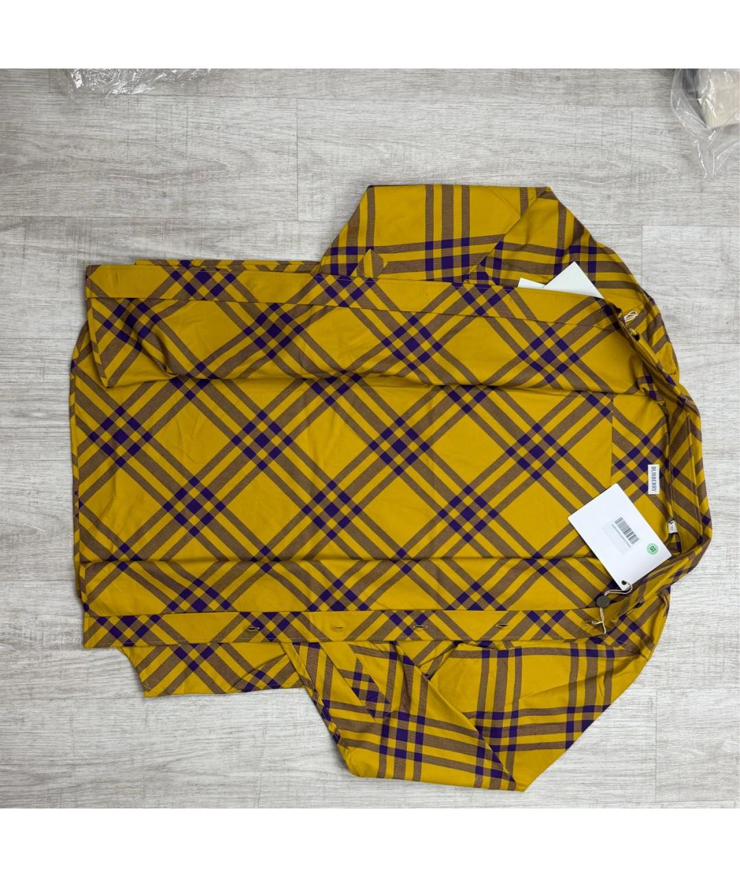 BURBERRY Желтая хлопковая кэжуал рубашка, фото 2