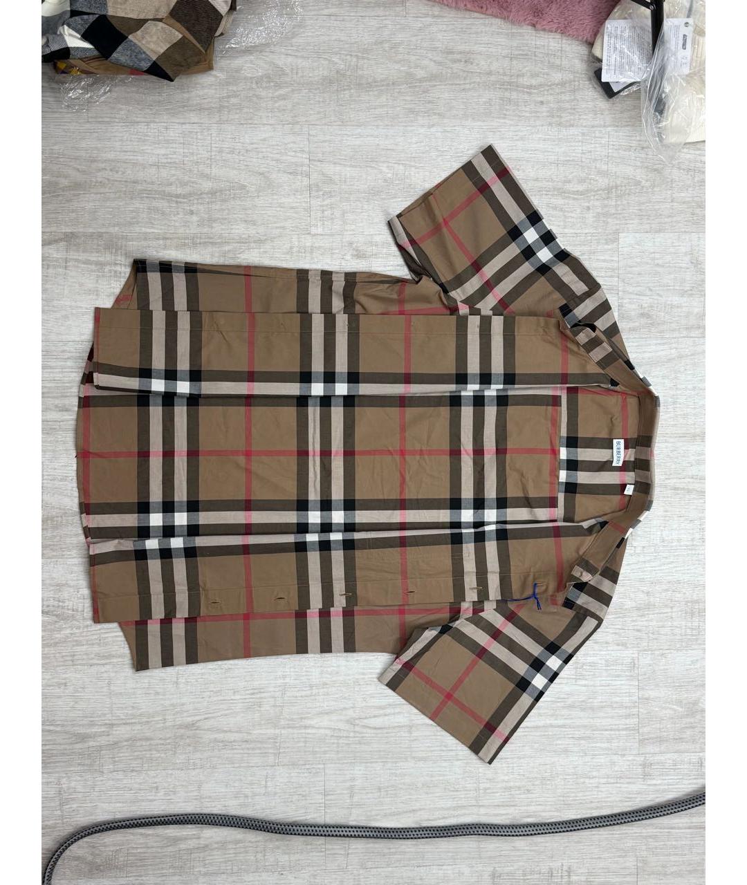 BURBERRY Коричневая хлопковая классическая рубашка, фото 2