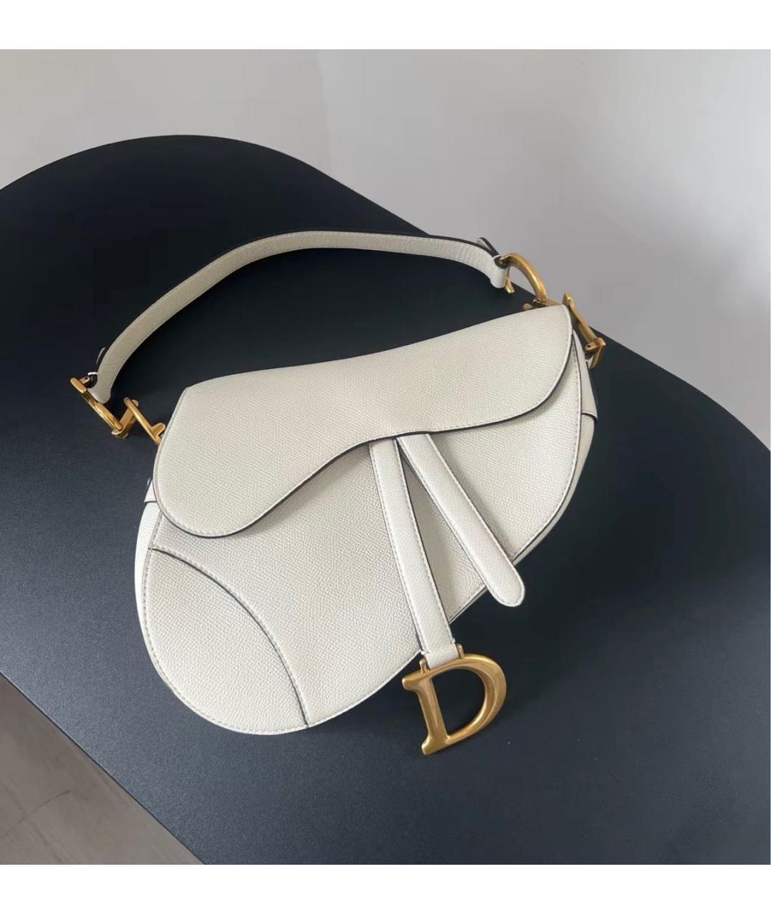 CHRISTIAN DIOR Бежевая кожаная сумка с короткими ручками, фото 9