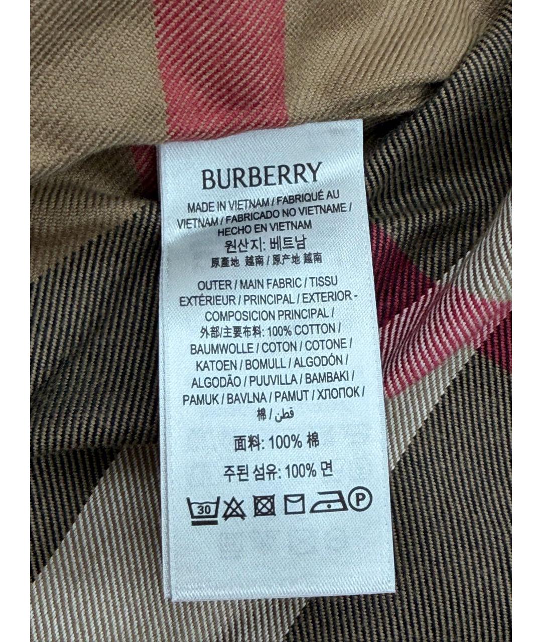 BURBERRY Коричневая хлопковая классическая рубашка, фото 6