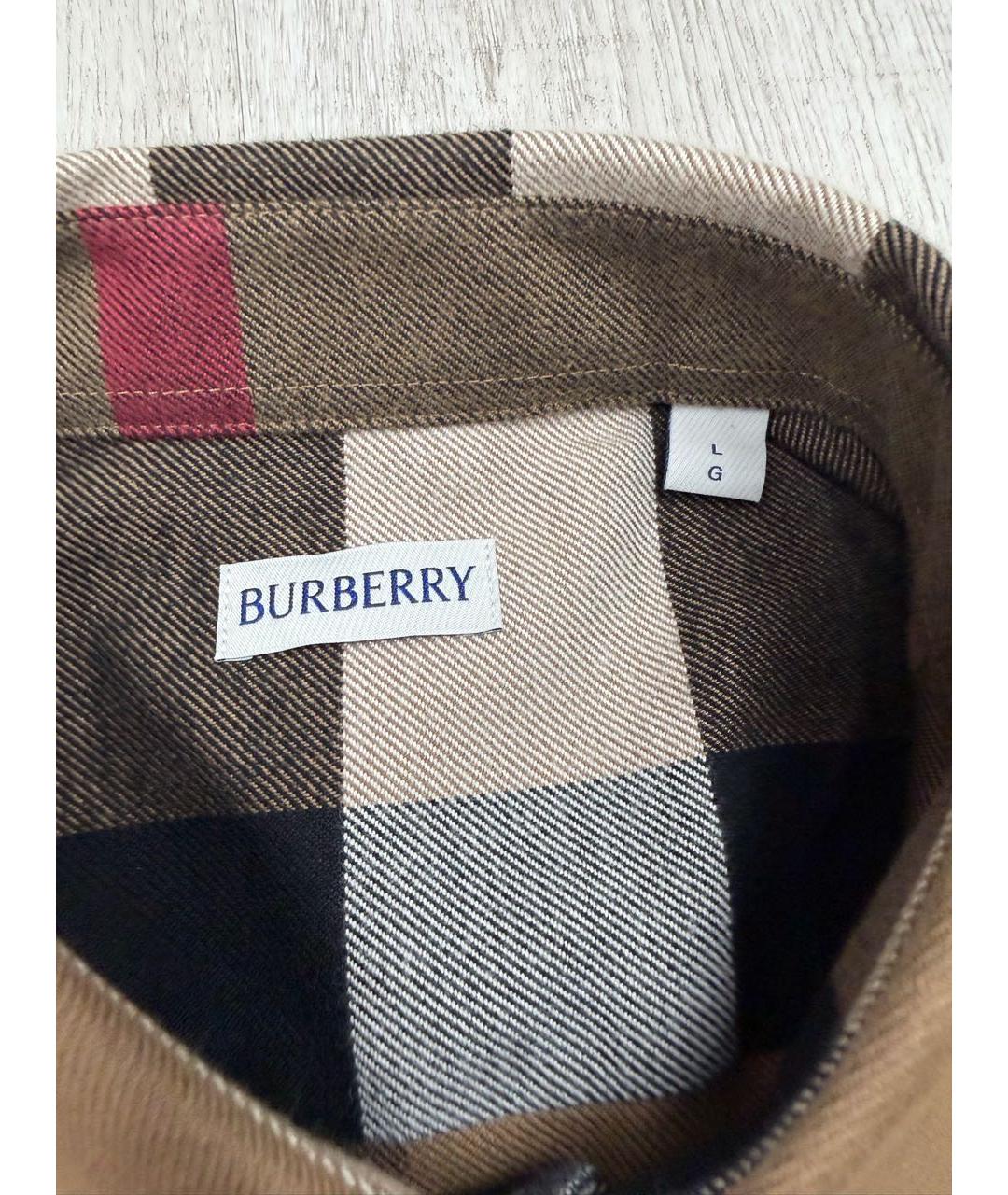 BURBERRY Коричневая хлопковая классическая рубашка, фото 3