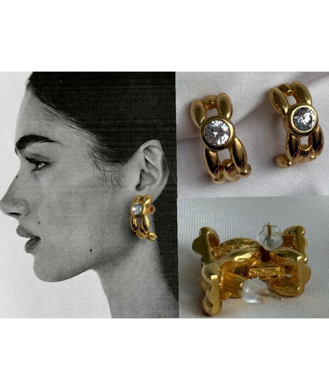 CHRISTIAN DIOR Золотые клипсы, фото 2