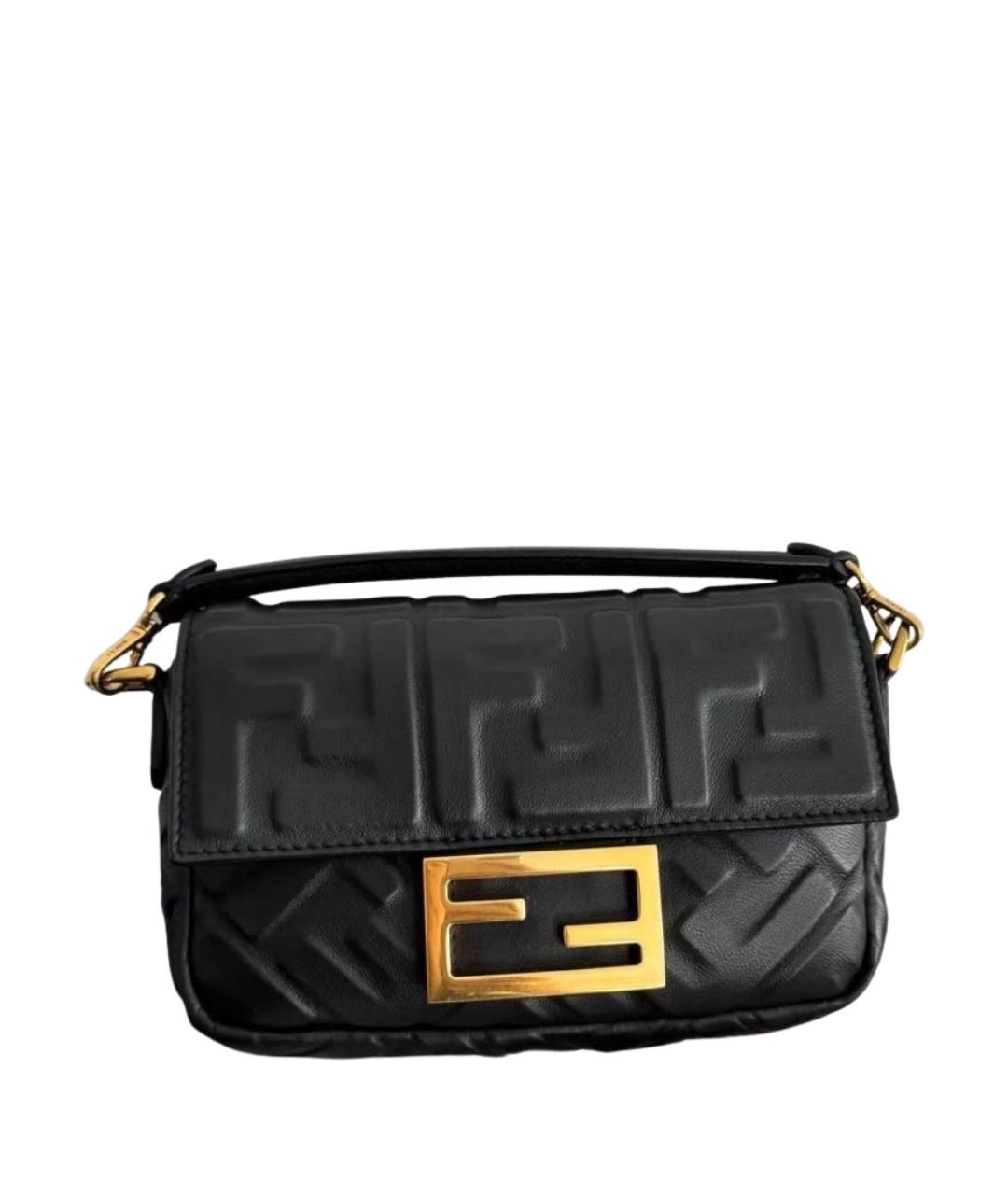 FENDI Черная кожаная сумка через плечо, фото 1