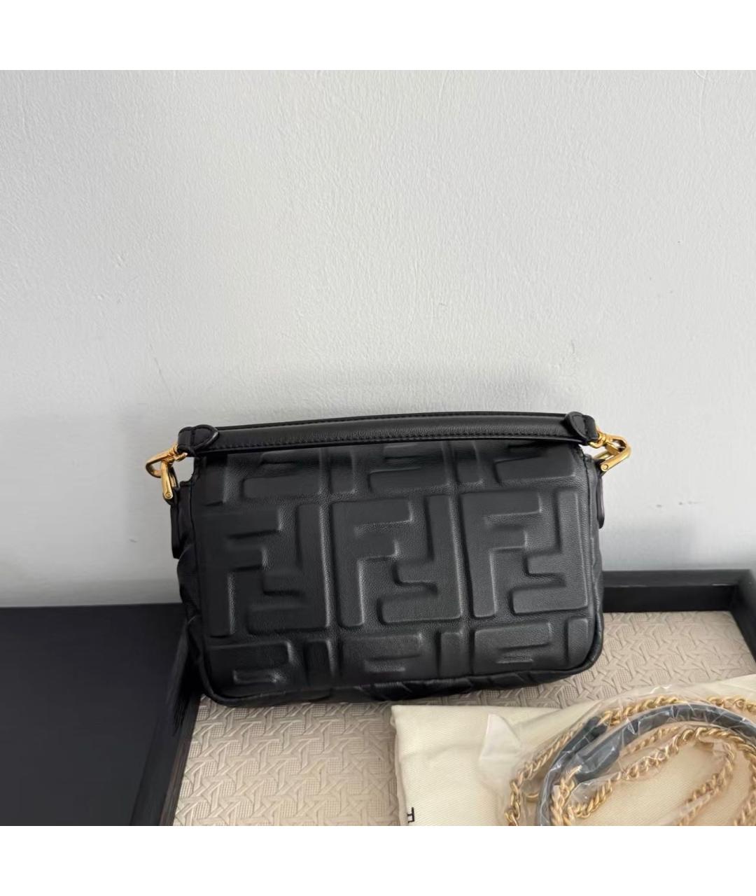 FENDI Черная кожаная сумка через плечо, фото 2